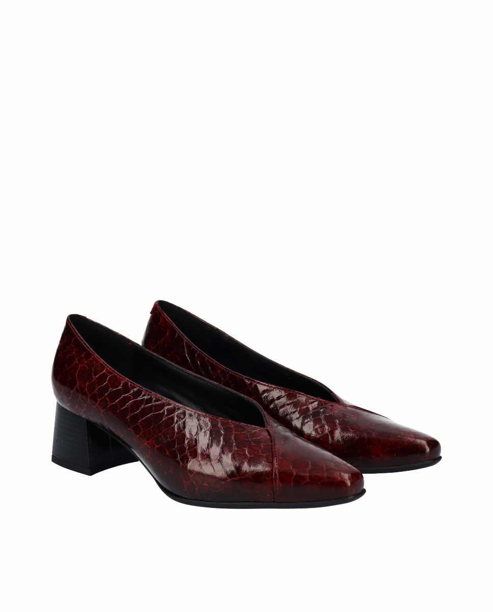 Zapatos de salón piel grabada - D'Chicas - Burdeos Burdeos-3