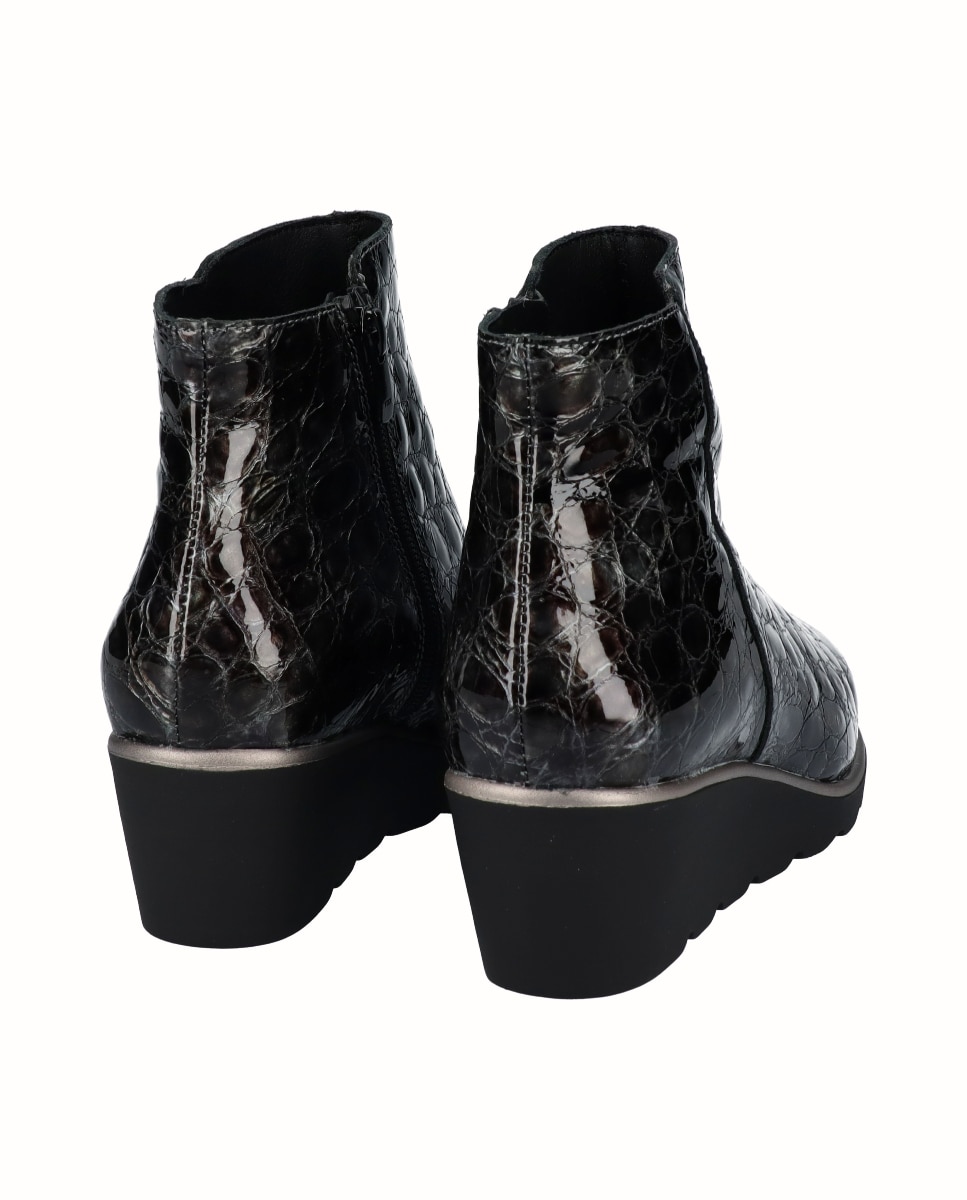 Botines básicos piel grabada - D'Chicas - Gris oscuro Gris oscuro-2