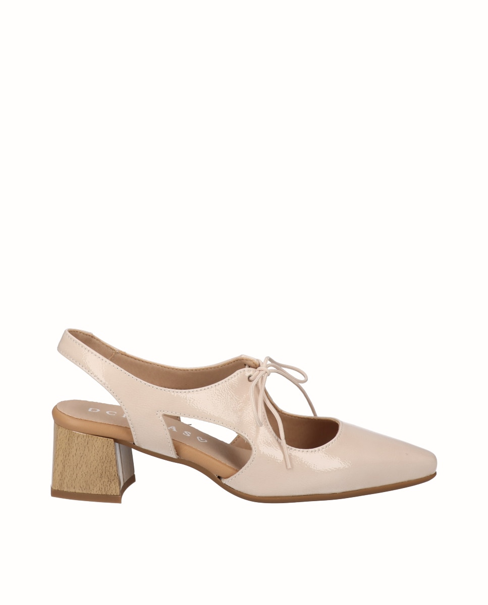 D'Chicas - Zapatos de tacón de mujer de piel con cordones.