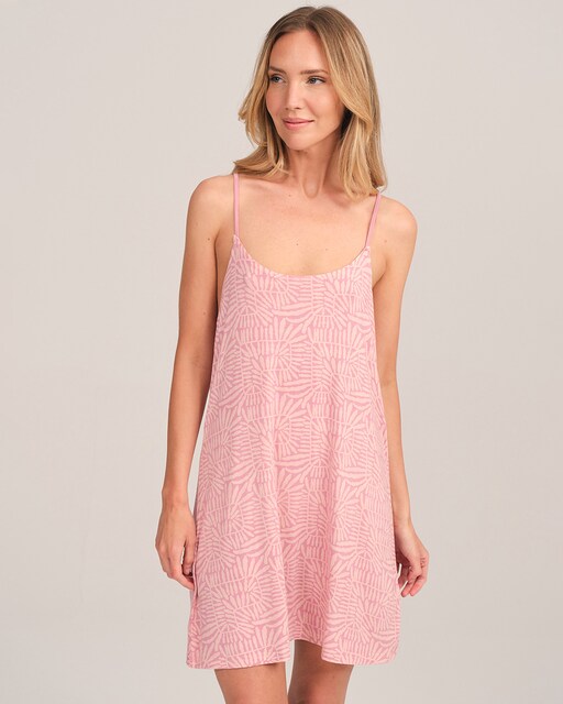 Imagen 0 de Camisón de tirantes en rosa con estampado
