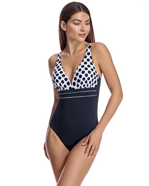 Imagen 0 de Bañador para mujer corte pico con copa en color negro