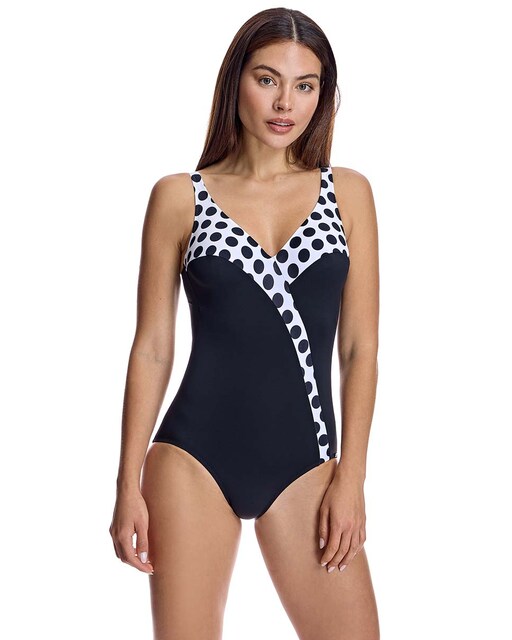 Imagen 0 de Bañador para mujer clásico corte pico en color negro