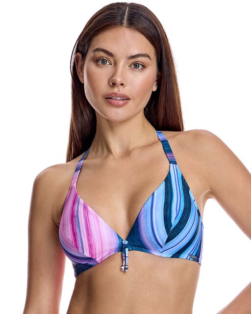 Imagen 0 de Top bikini para mujer capacidad escotado con aro en color azul