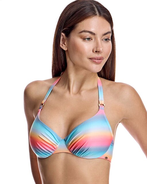 Imagen 0 de Top bikini para mujer capacidad escotado con aro en color azul