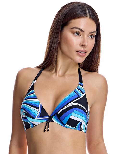 Imagen 0 de Top bikini para mujer capacidad escotado con aro en color azul marino