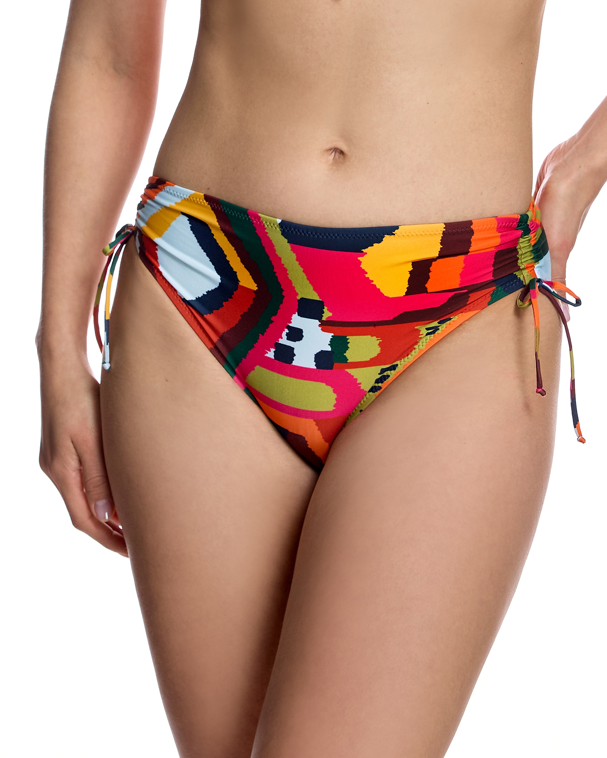 Ory - Braga de bikini para mujer con laterales regulables y estampado geométrico abstracto.