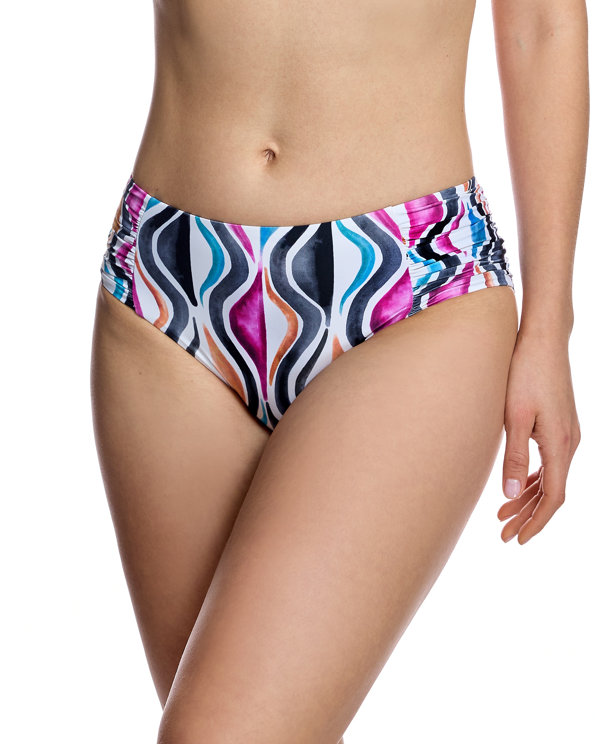 Ory - Braga de bikini de mujer con cintura ancha y laterales drapeados.