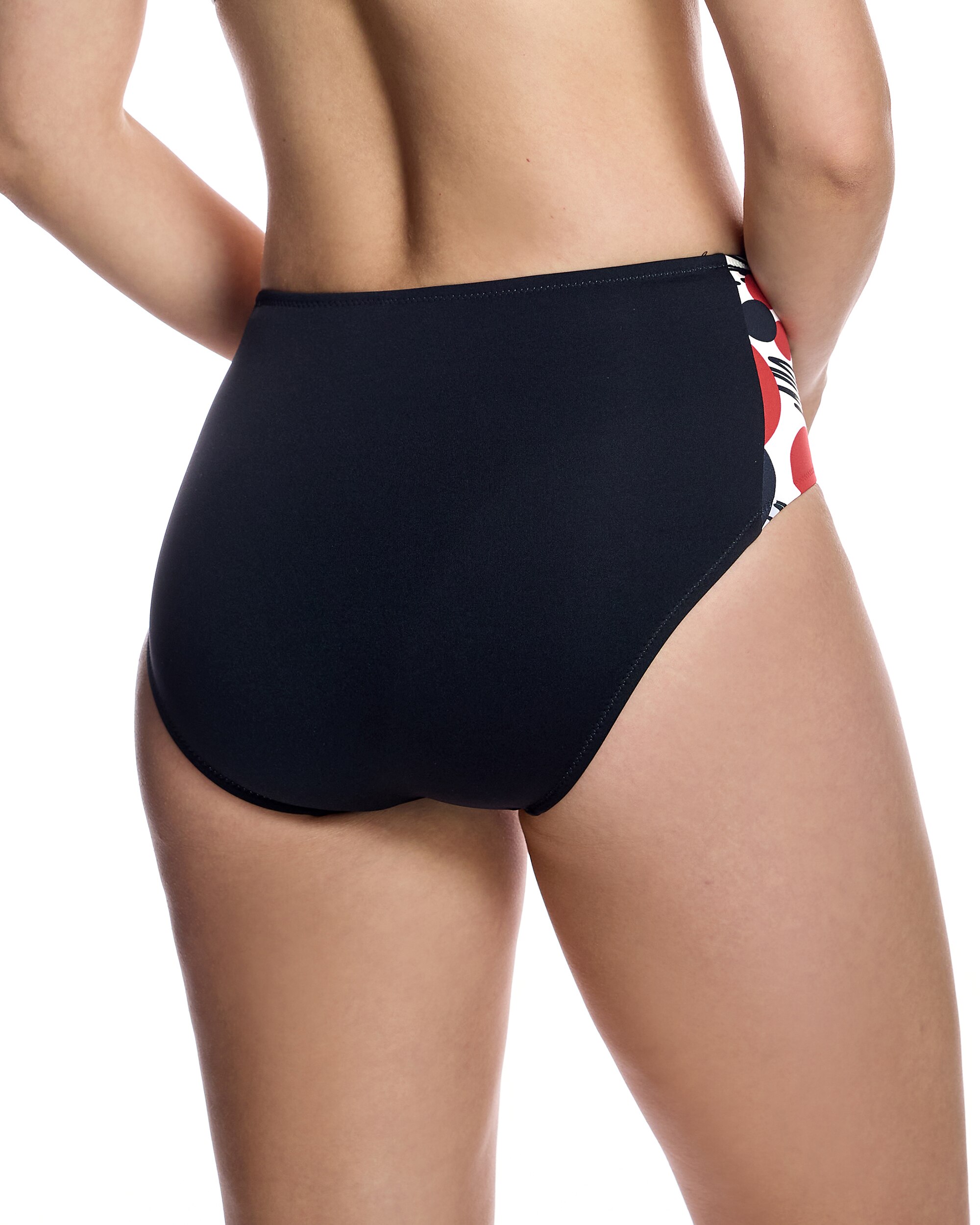 Braga de bikini de mujer con efecto reductor y paneles laterales estampados - Ory - Negro Negro-2