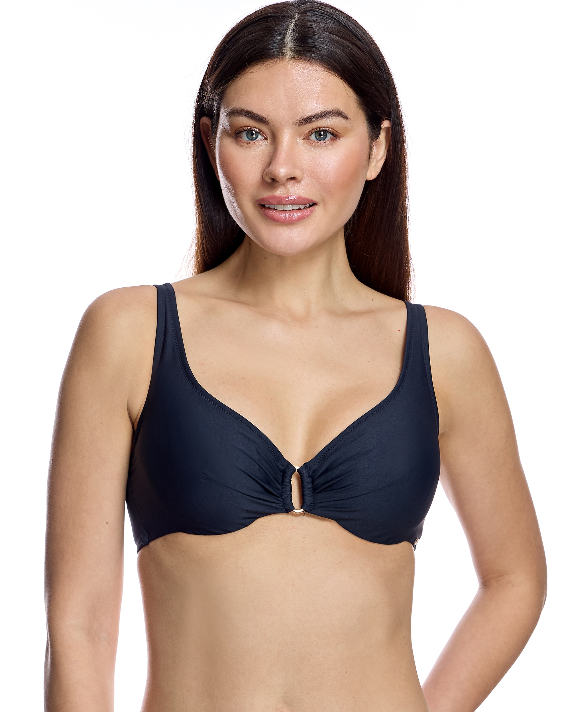 Ory - Top de bikini de mujer con aros y detalle de anilla central.
