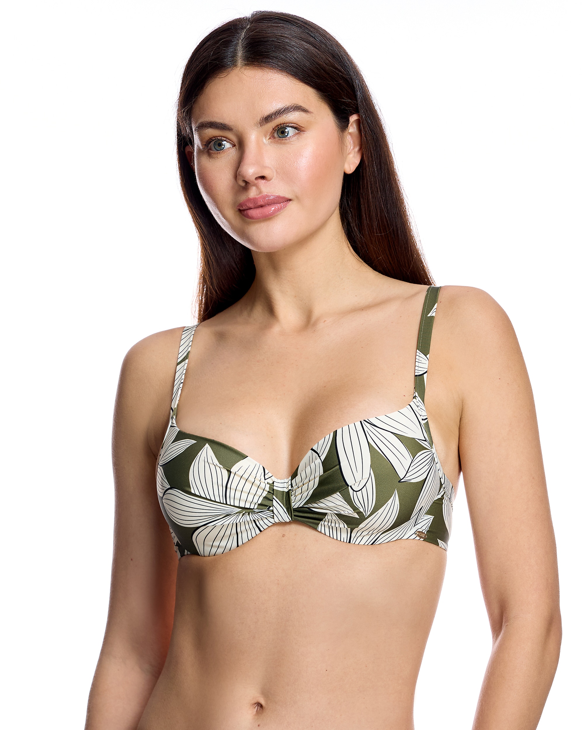 Ory - Top de bikini de mujer con aros y efecto drapeado.