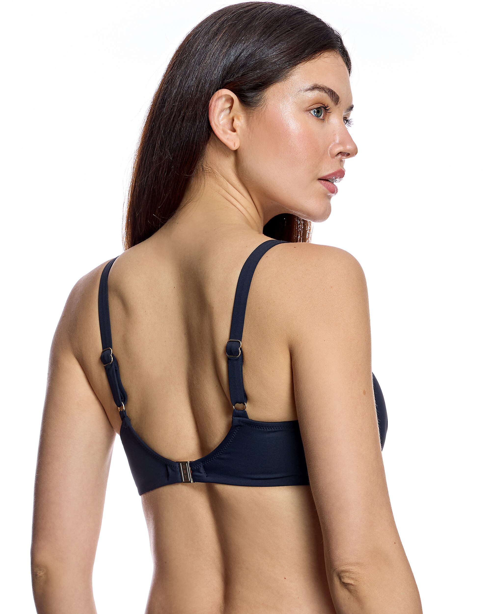 Top de bikini de mujer con aros y copas drapeadas - Ory - Azul Azul-2