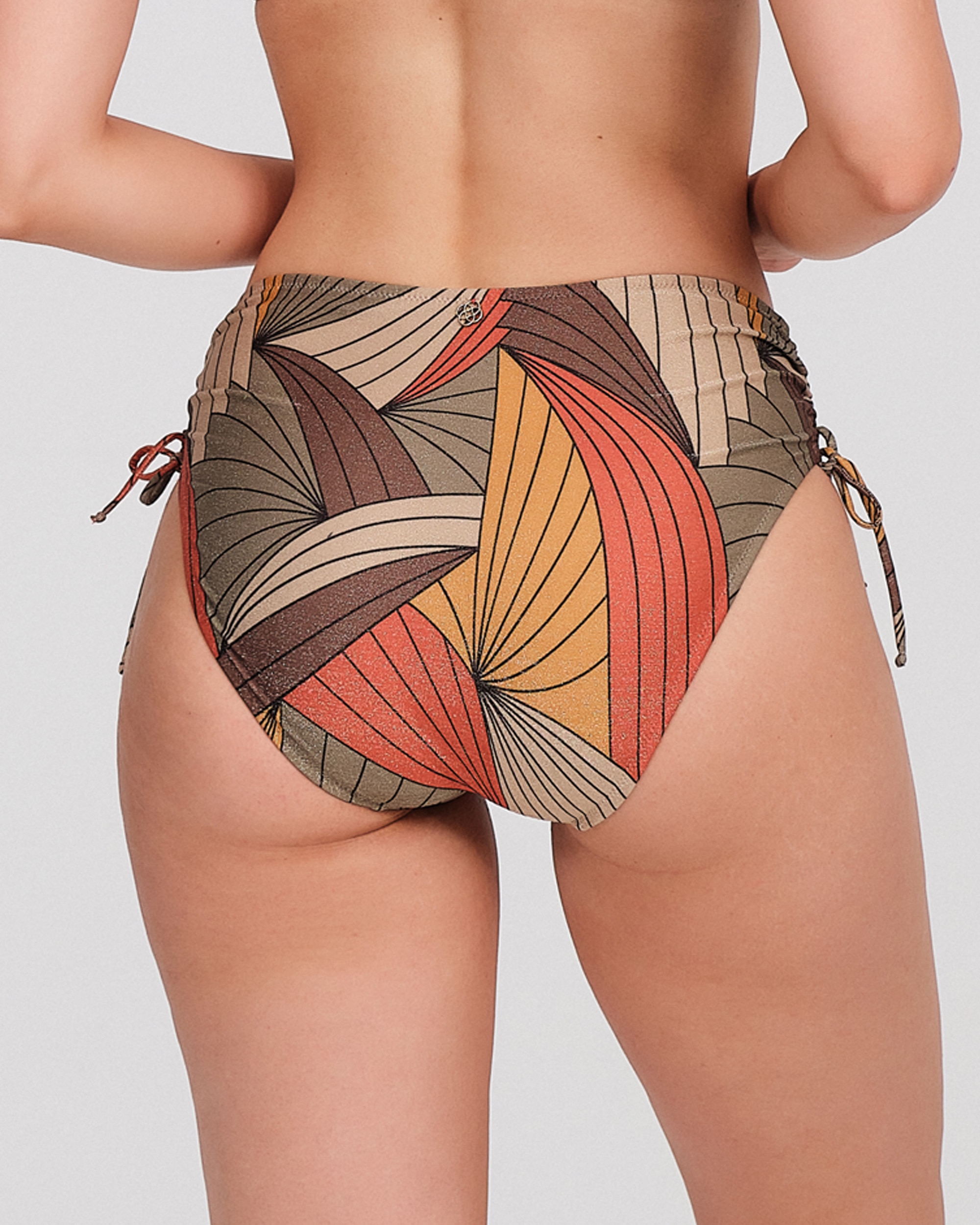 Braguita bikini mujer talle medio laterales ajustables - Carey - Marrón Marrón-2