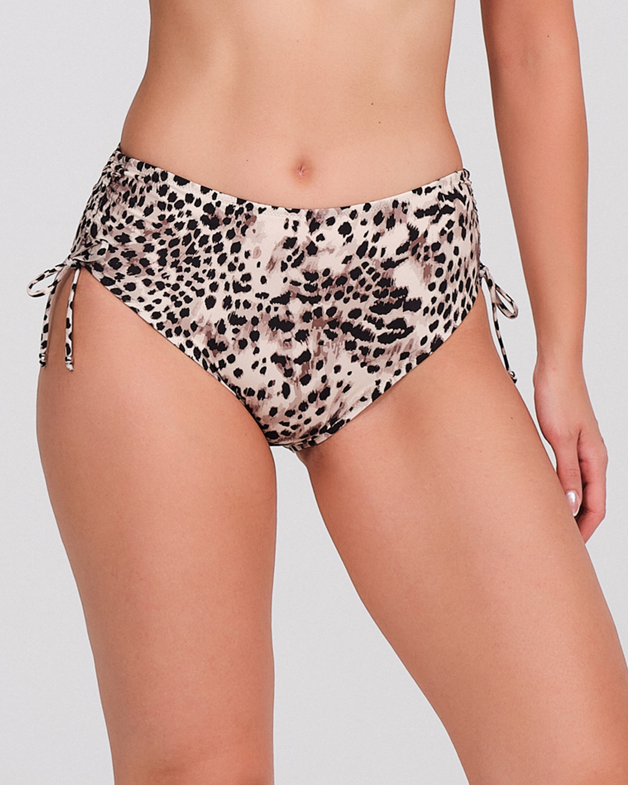 Braguita bikini mujer talle medio lazadas laterales - Carey - Beige Beige-1