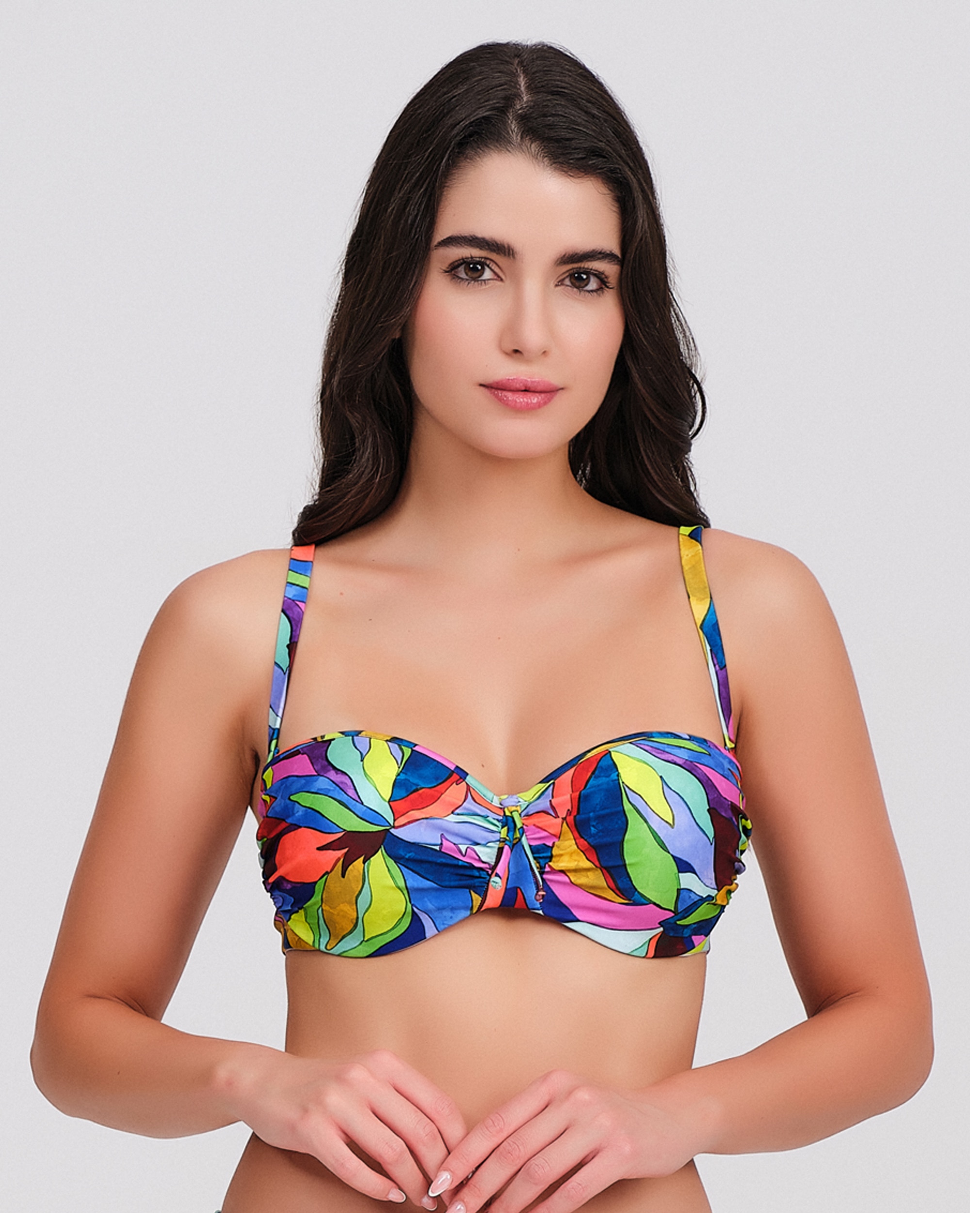 Imagen 0 de Top bikini mujer aros estilo balconette tirantes ajustables Multicolor