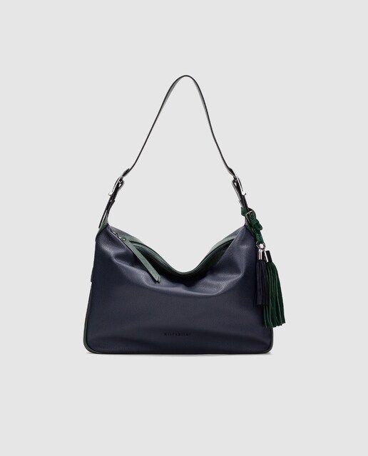 Imagen 0 de Bolso de hombro estilo media luna con cremallera