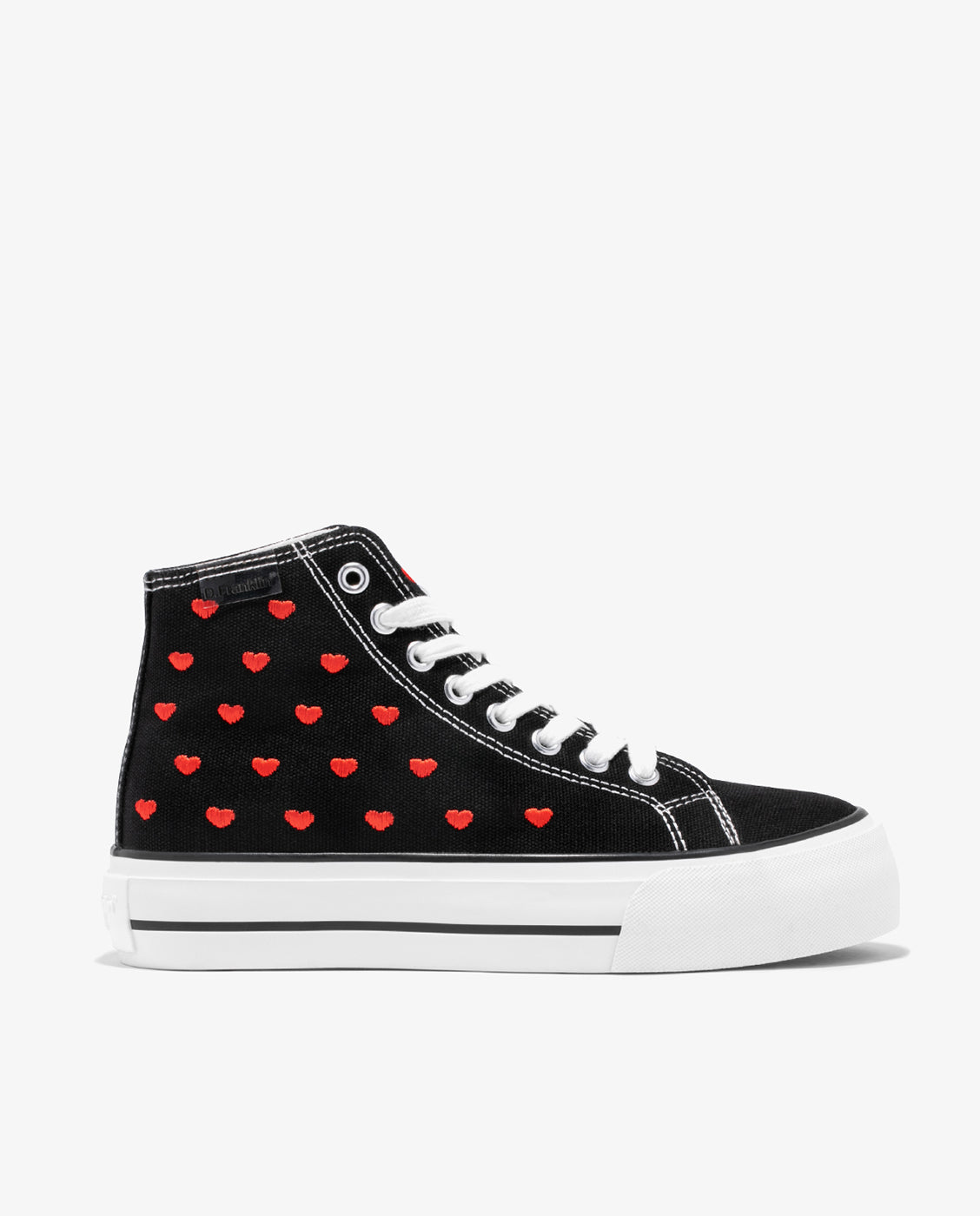 D.Franklin - Zapatillas altas de mujer con corazones en rojo.