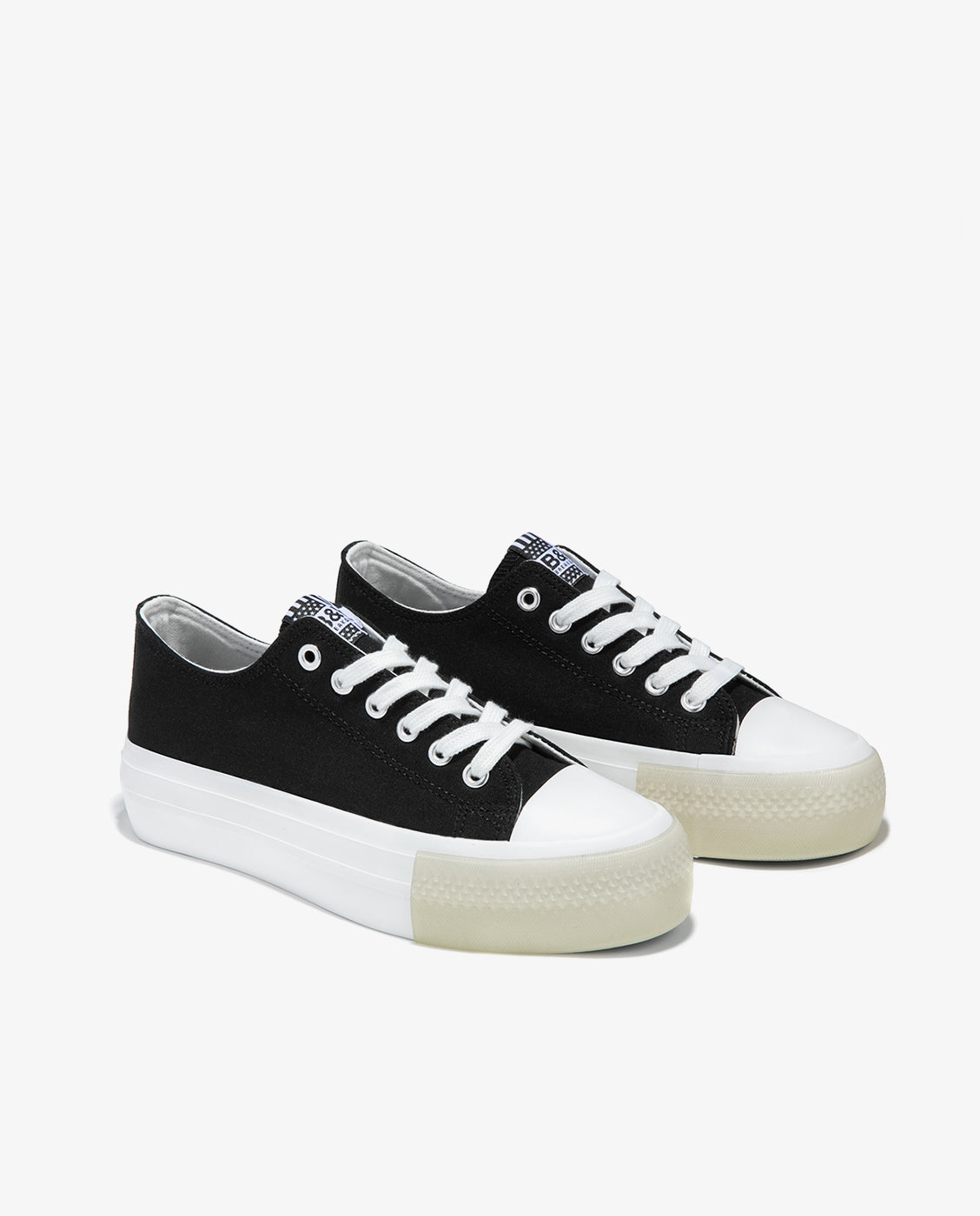 Zapatillas de lona de mujer en con cordones - Break and Walk - Negro Negro-2