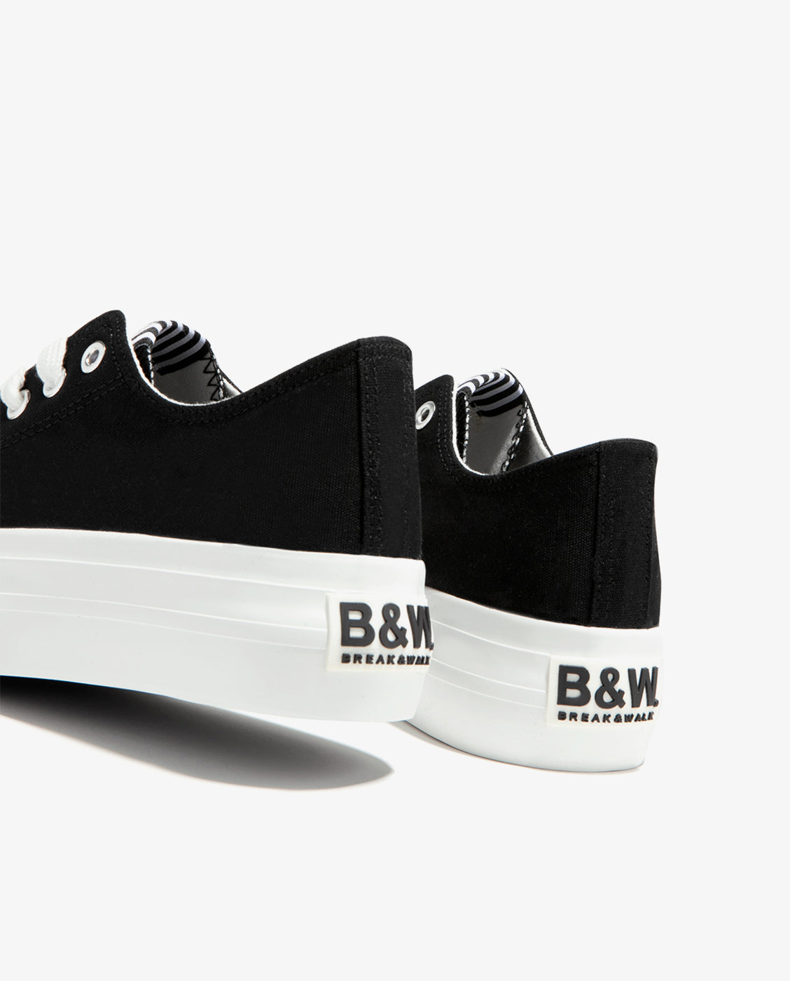 Zapatillas de lona de mujer en con cordones - Break and Walk - Negro Negro-3