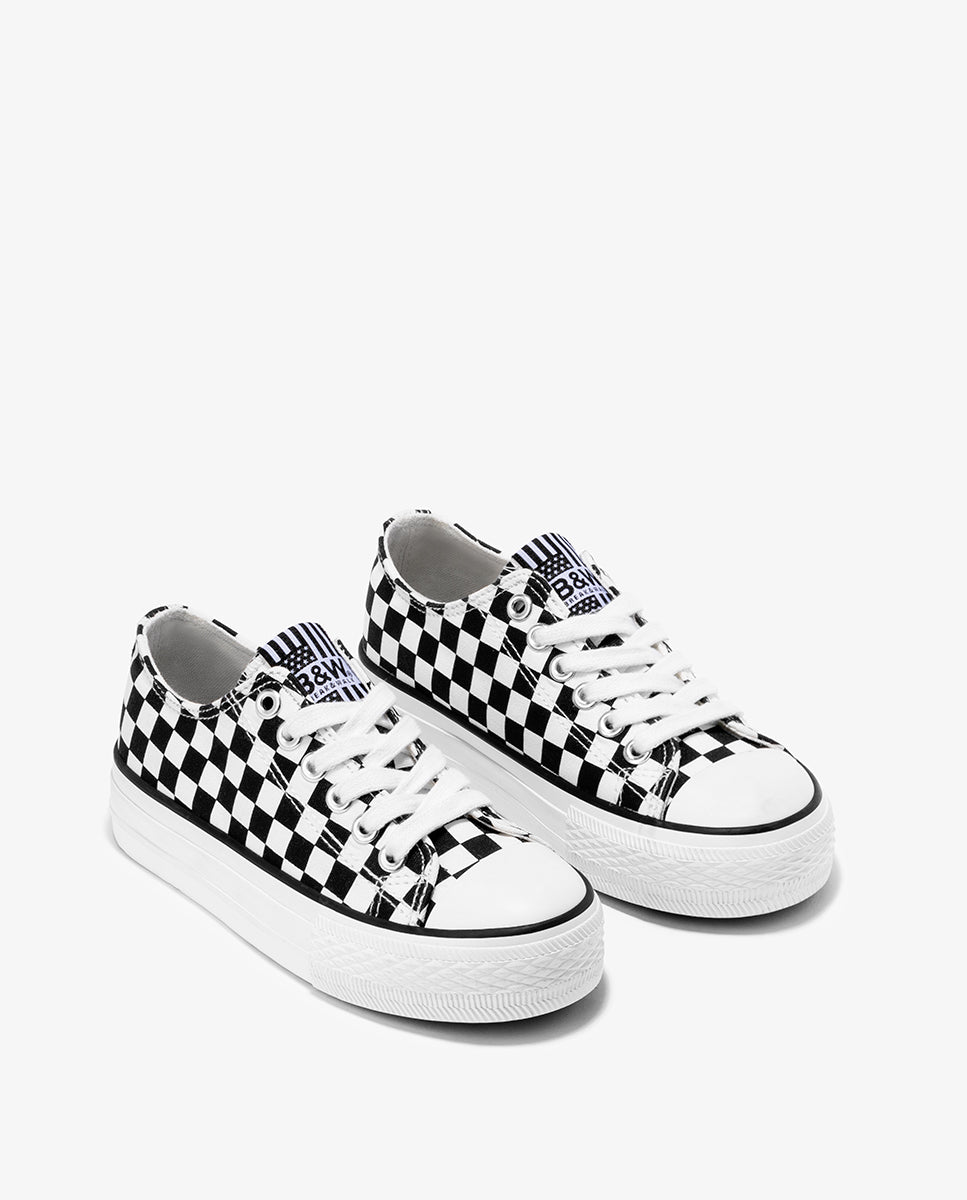 Zapatillas de lona de mujer multicolor con cordones - Break and Walk - Estampado Estampado-2