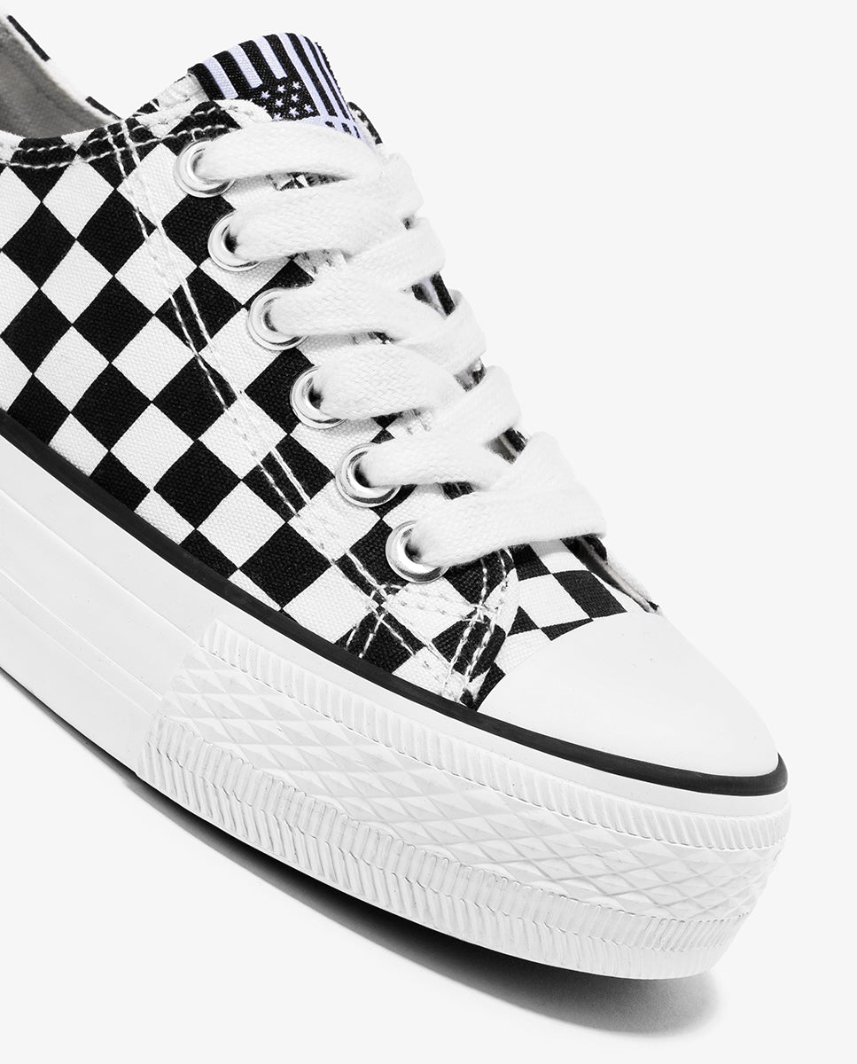 Zapatillas de lona de mujer multicolor con cordones - Break and Walk - Estampado Estampado-3