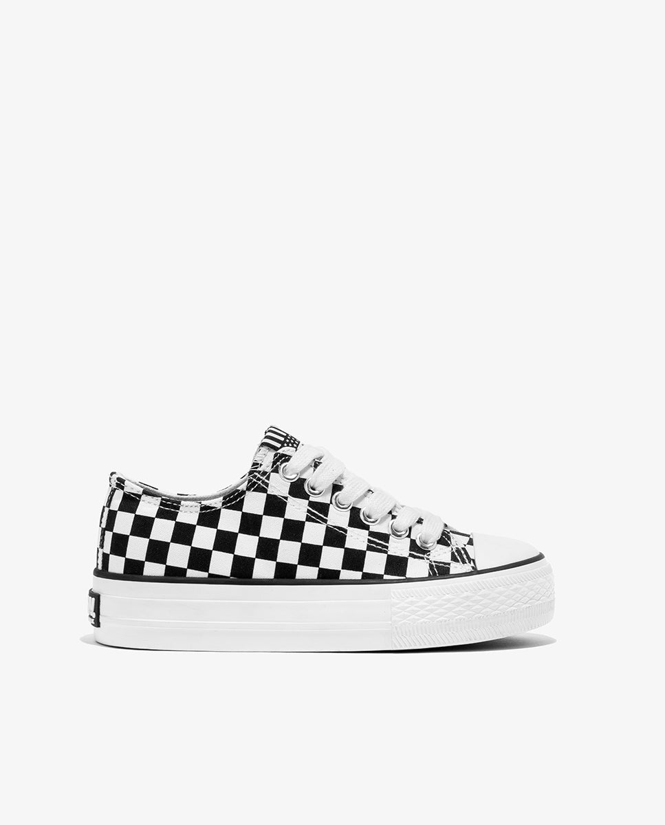 Zapatillas de lona de mujer multicolor con cordones