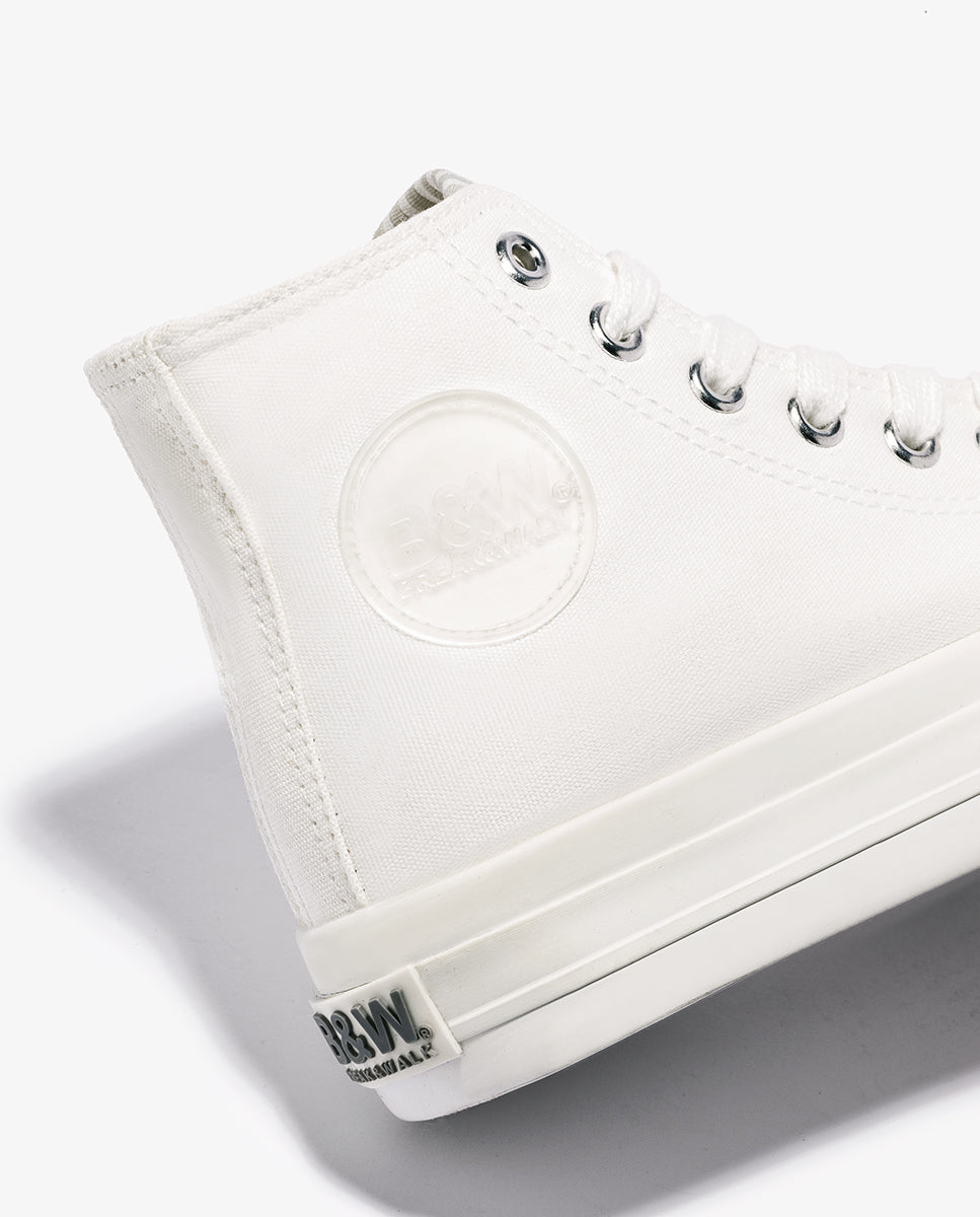 Zapatillas de lona de mujer altas en con cordones - Break and Walk - Blanco Blanco-3