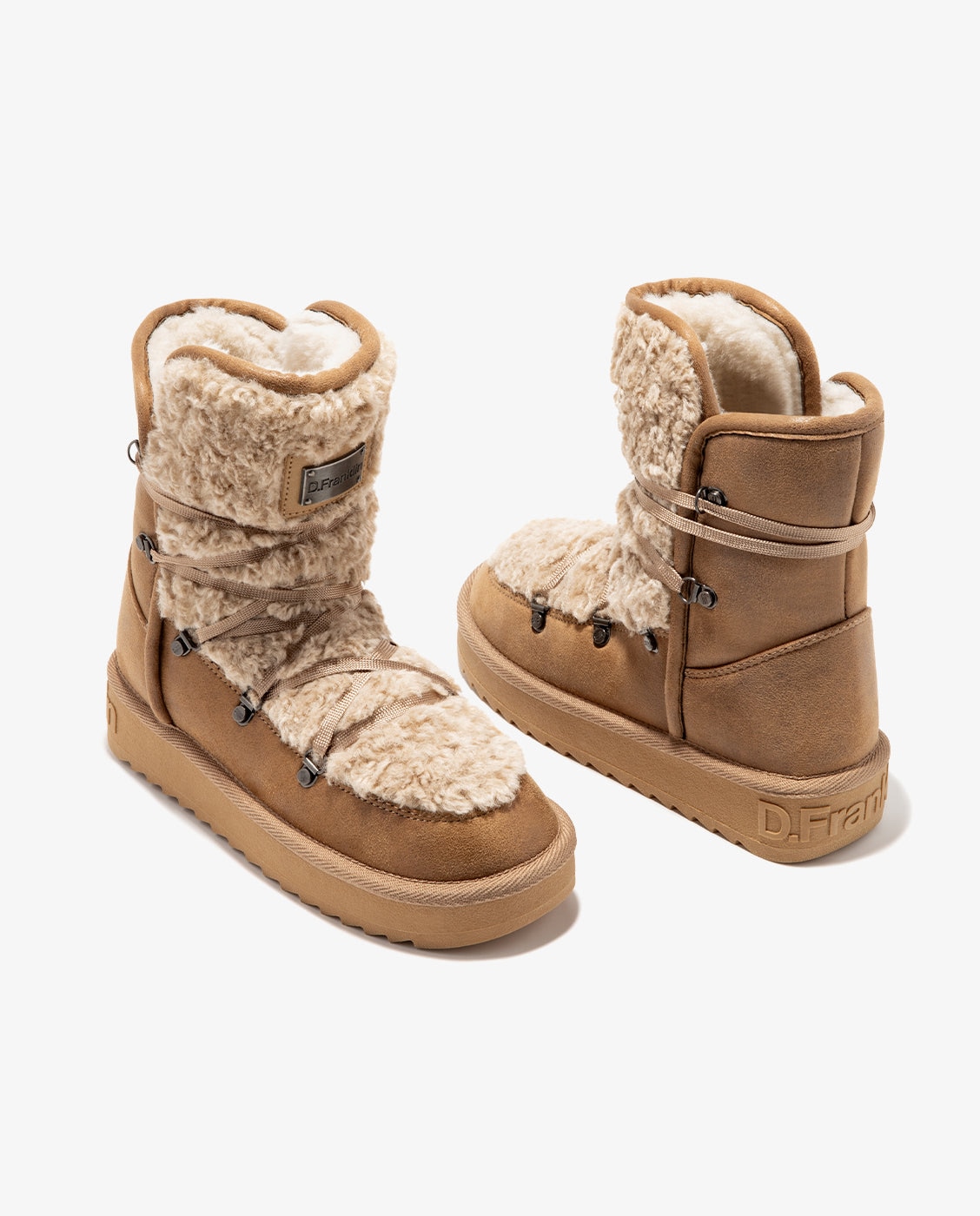 Botas de pelo de mujer estilo australianas nordic fur - D.Franklin - Beige Beige-5