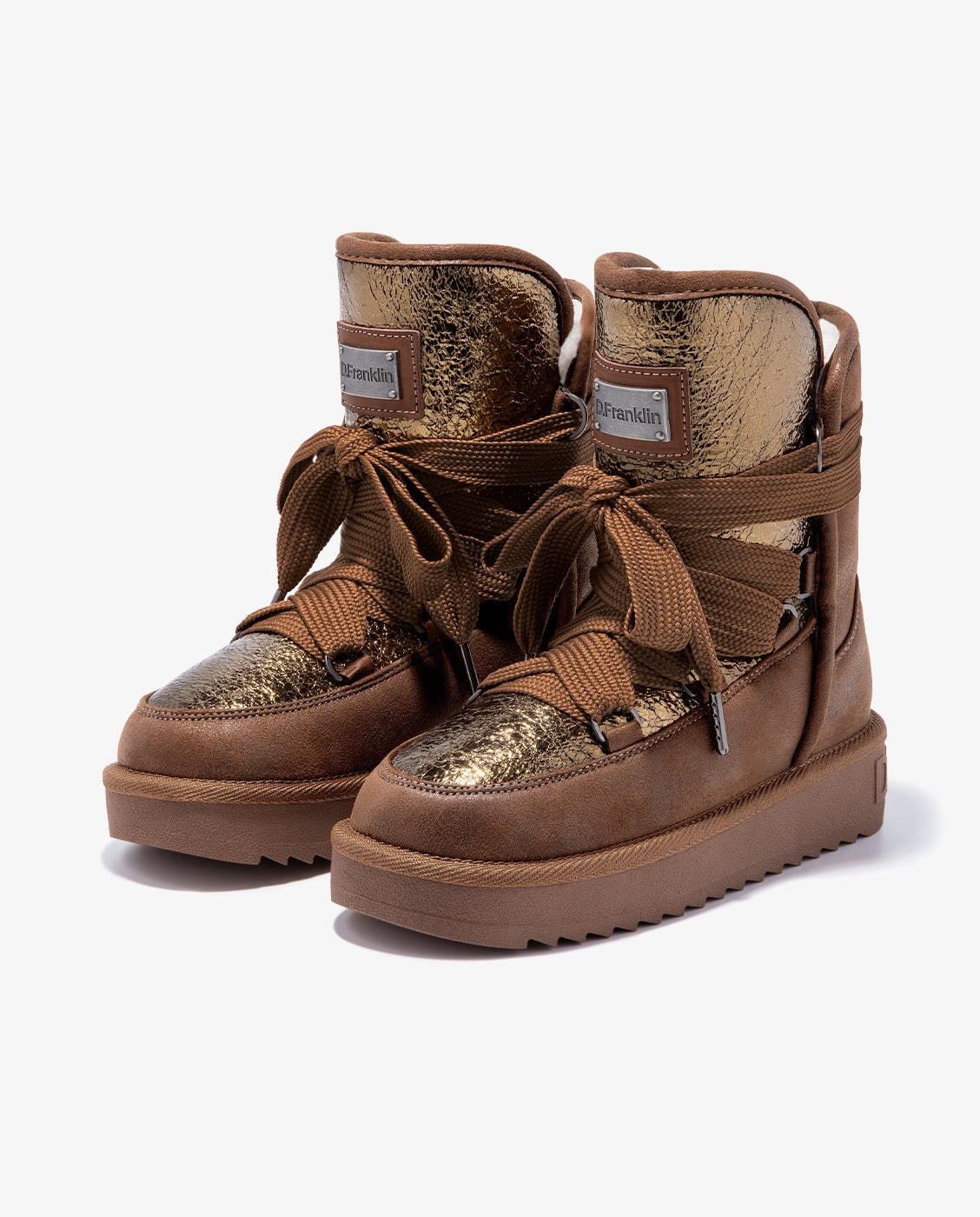 Imagen 3 de Botas de pelo de mujer estilo australianas con forro interior nordic shiny - Gris Marrón