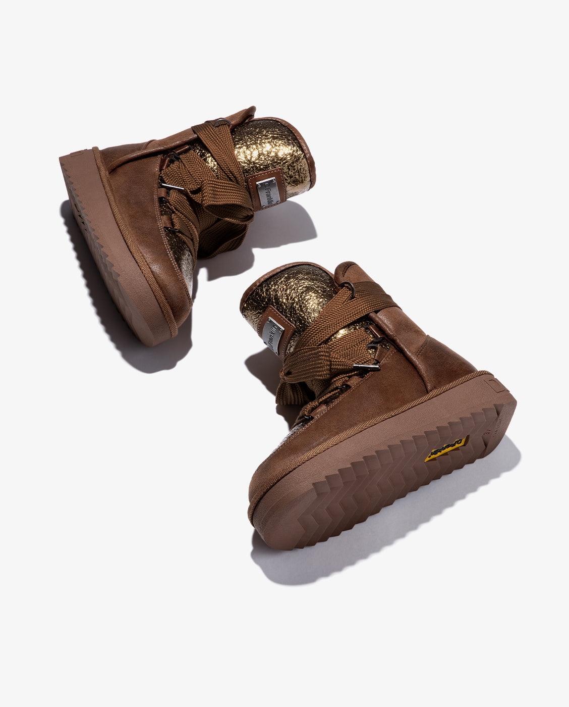 Imagen 2 de Botas de pelo de mujer estilo australianas con forro interior nordic shiny - Gris Marrón
