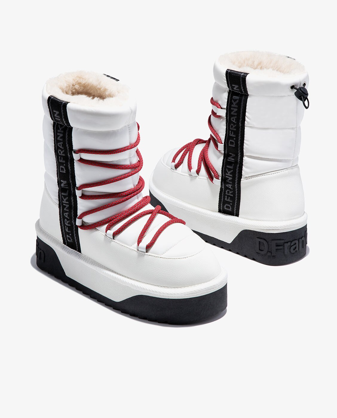 Botas de mujer acabado acolchado con forro interior de pelo Nordic V.2 shiny bomb - D.Franklin - Blanco Blanco-4