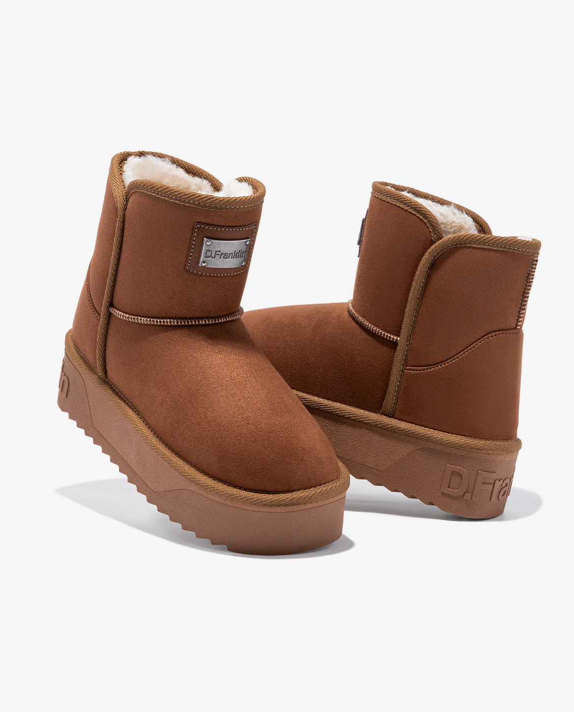 Botas de mujer estilo australianas con plataforma Nordic basic - D.Franklin - Marrón claro Marrón claro-2