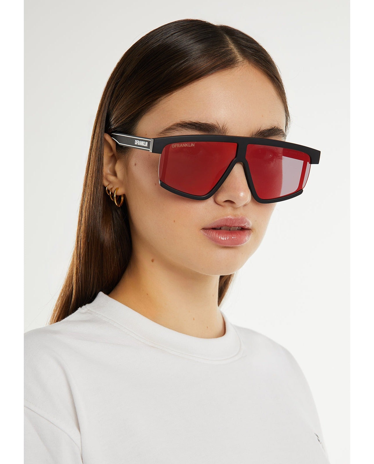 Imagen 0 de Gafas de sol unisex con forma de pantalla alpha Rojo
