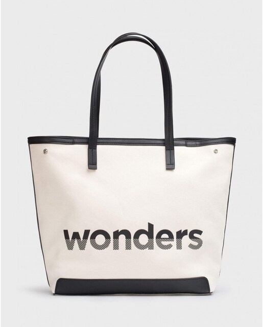 Imagen 0 de Bolso de mano CITY Wonders de mezcla de fibras en blanco