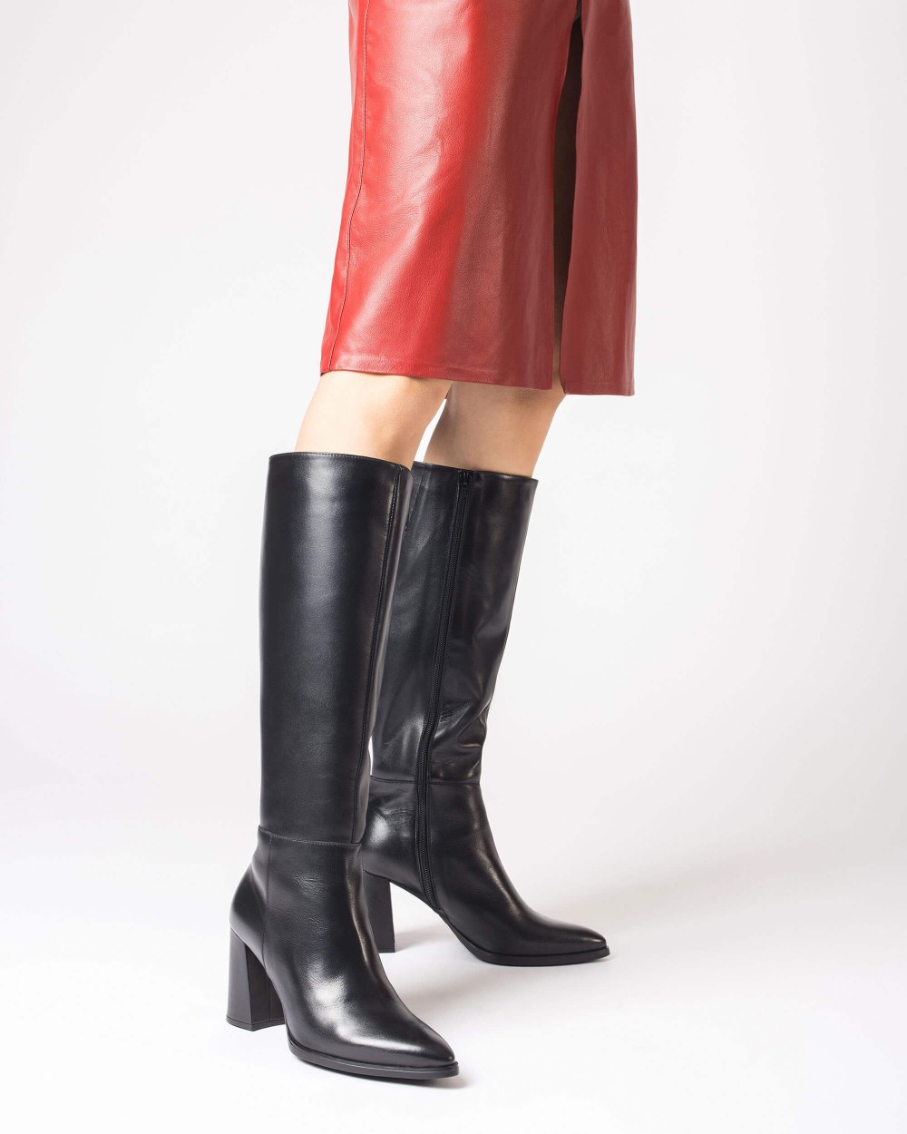 Botas de mujer en piel aurora 08 xl wonders - Negro Negro-4