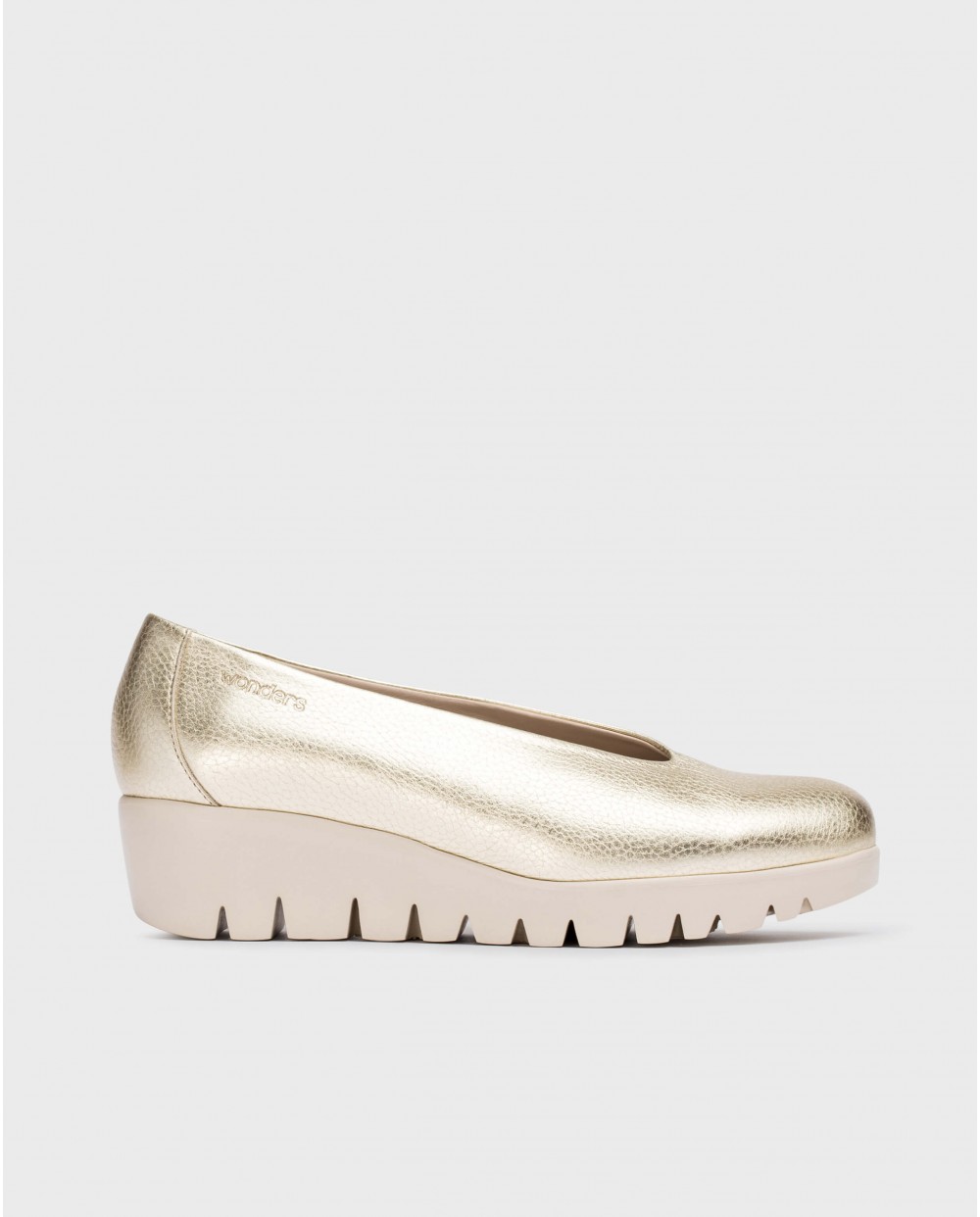 Wonders - Mocasines de mujer de piel con escote alto.