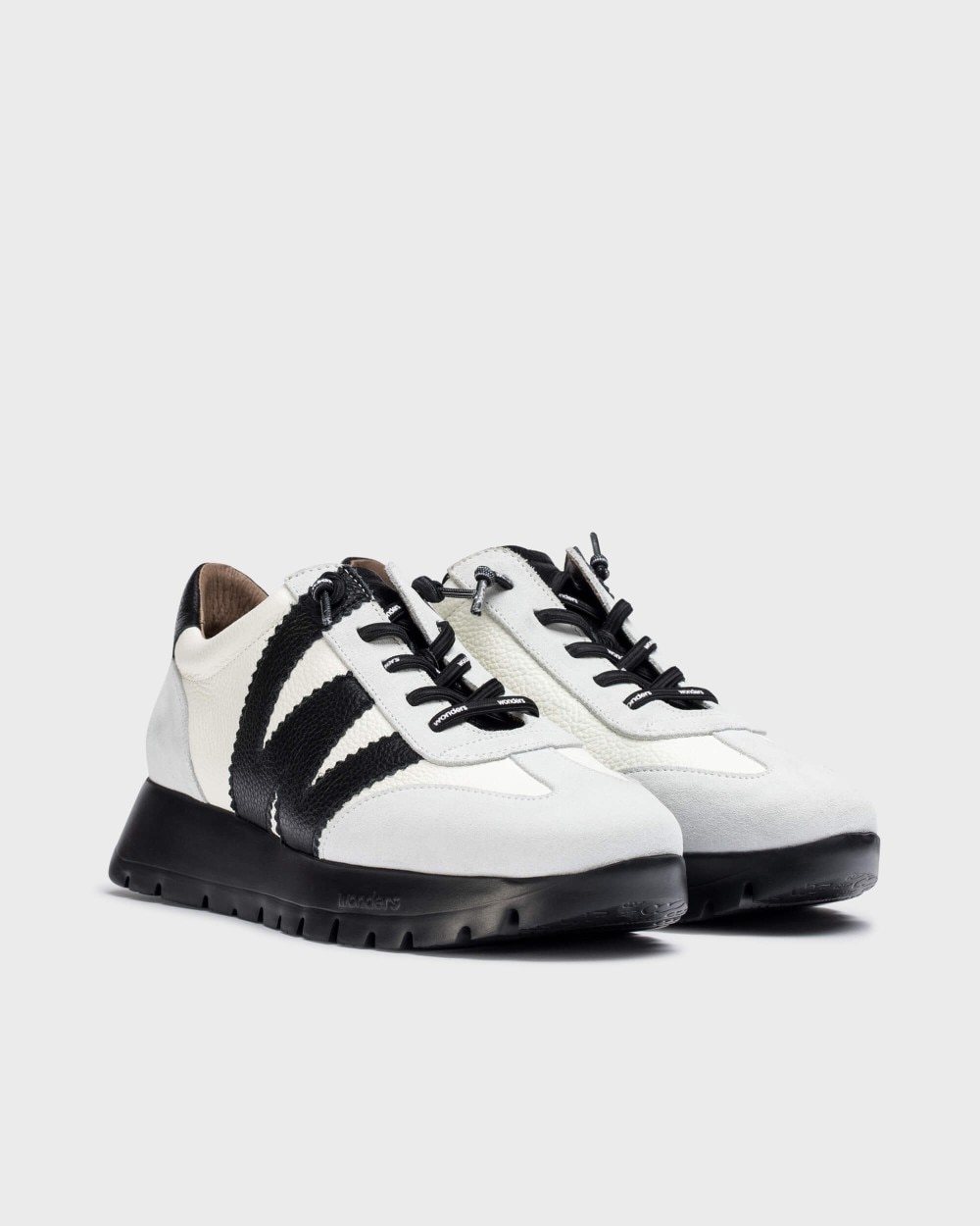 Zapatillas deportiva de mujer en piel odisei 76 wonders - Blanco Blanco-4