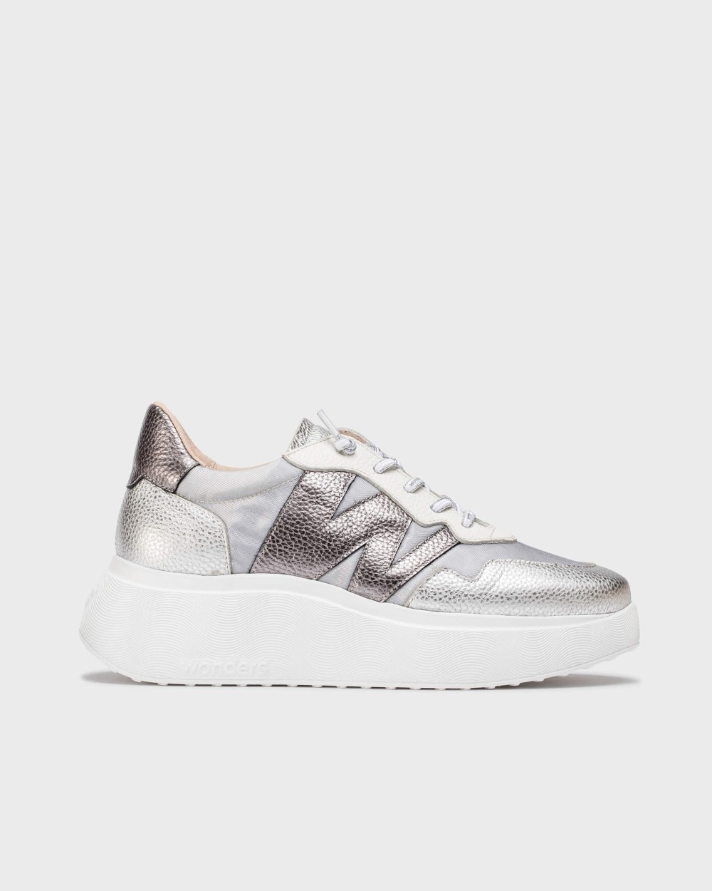 Wonders - Zapatillas deportivas de mujer de piel vacuna con cordones elásticos.
