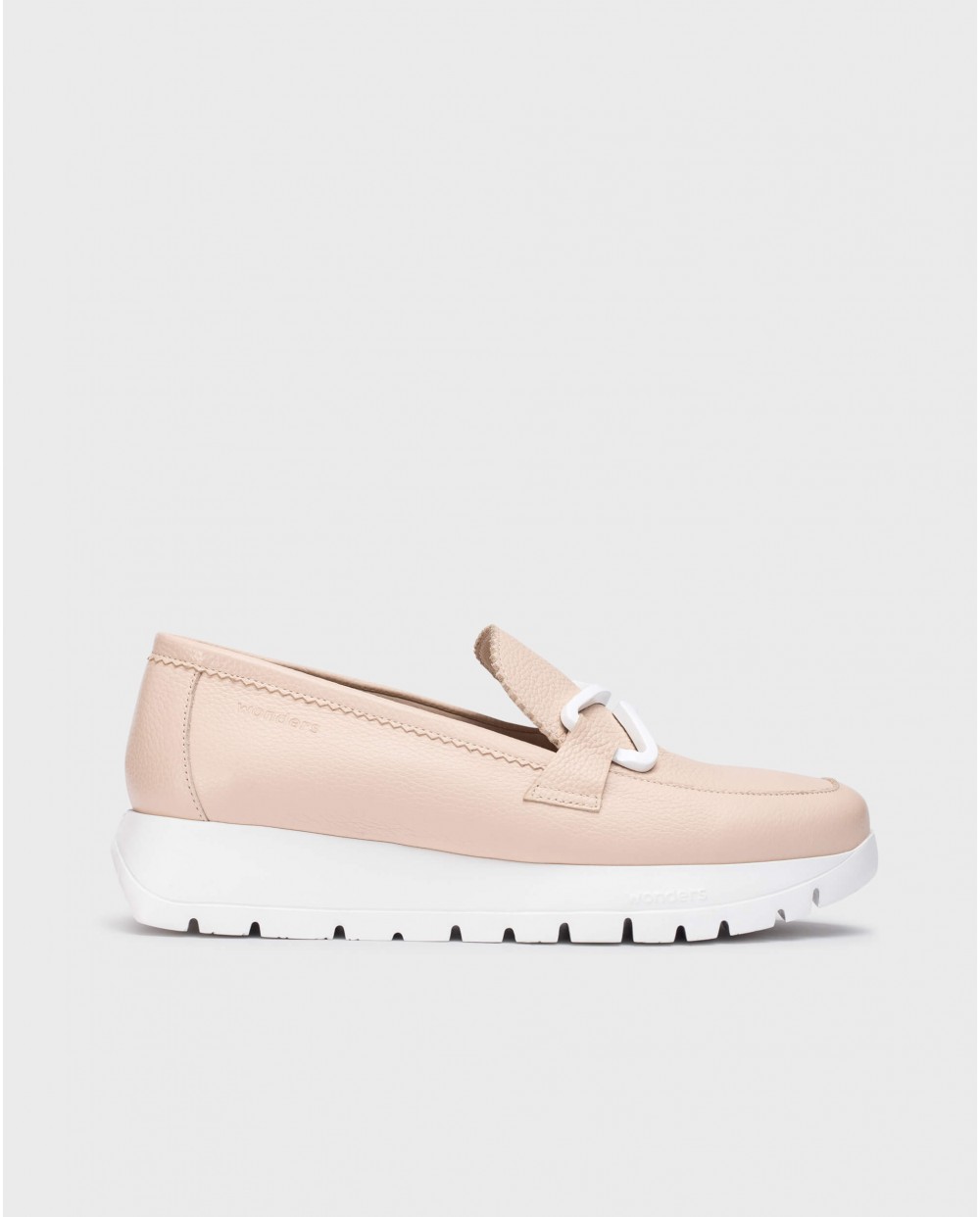 Wonders - Mocasines de mujer de piel vacuna con detalle hebilla.
