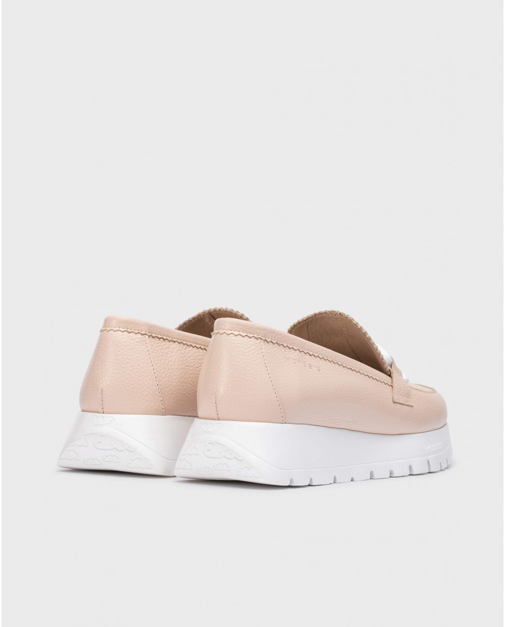 Mocasines de mujer de piel vacuna con detalle hebilla - Wonders - Rosa Rosa-2