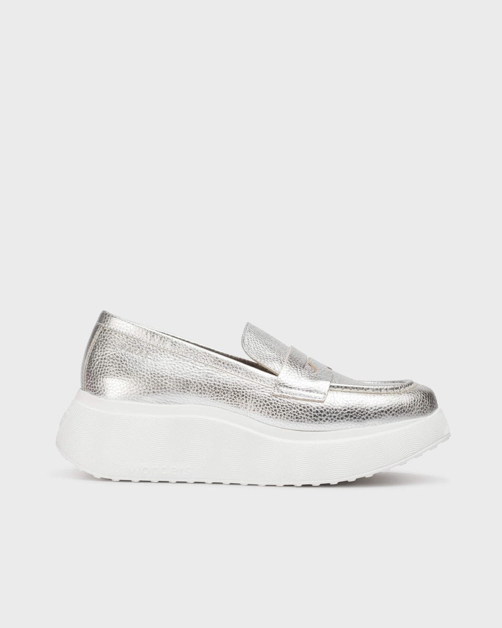 Imagen 0 de Mocasines de mujer de piel Plata