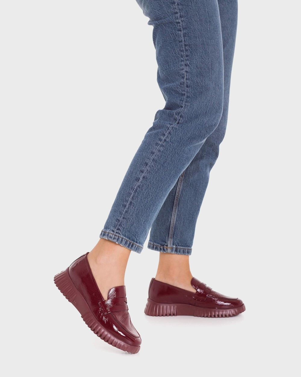 Mocasines de mujer en piel flexfly 02 wonders - Burdeos Burdeos-2