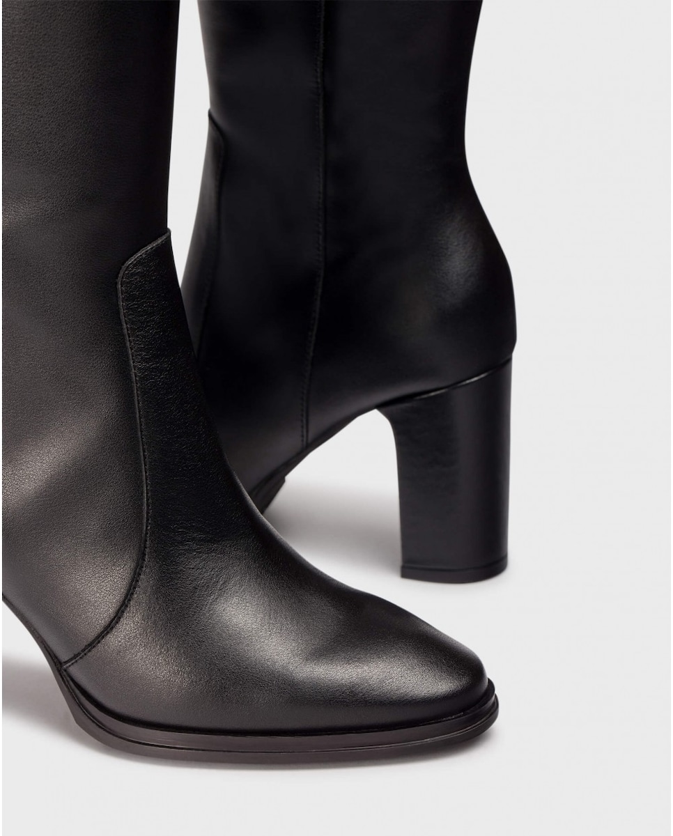 Botas tacón piel negra · Wonders · El Corte Inglés