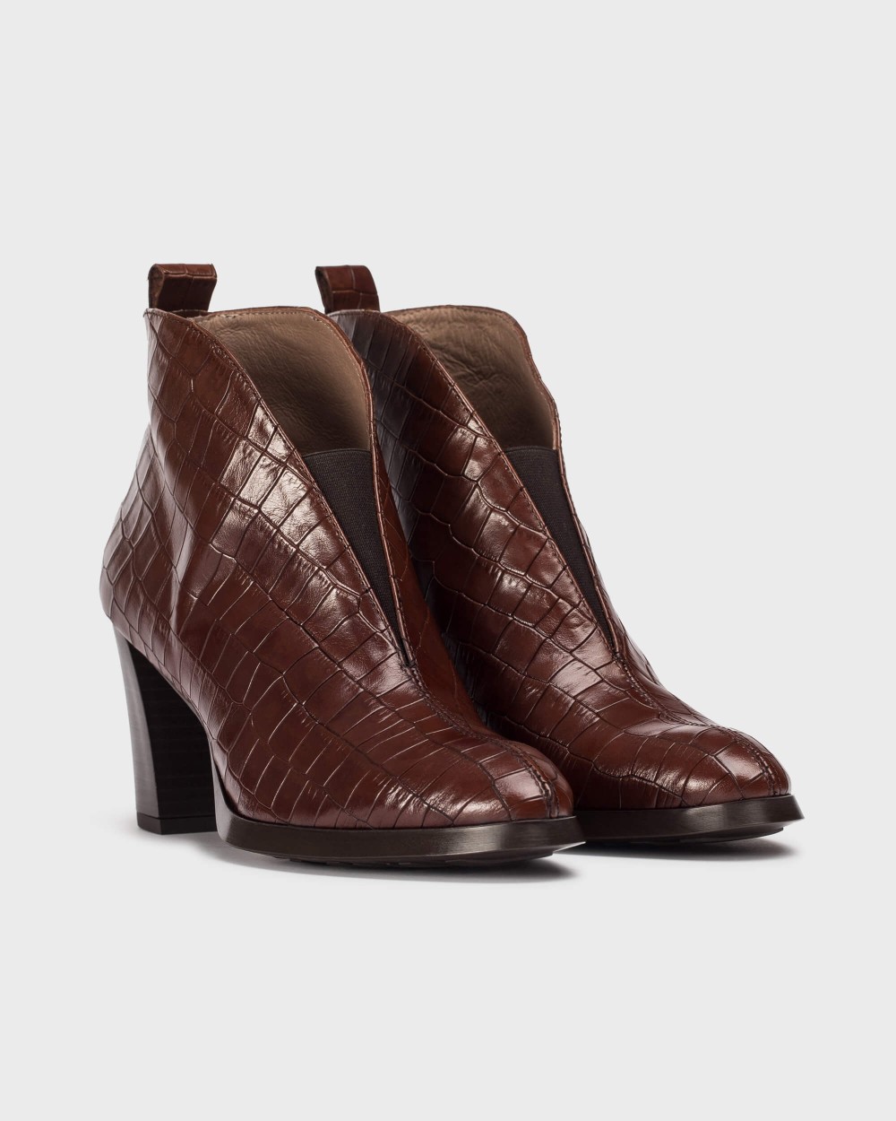 Botines de mujer en piel vflex 12 coco wonders - Marrón Marrón-2