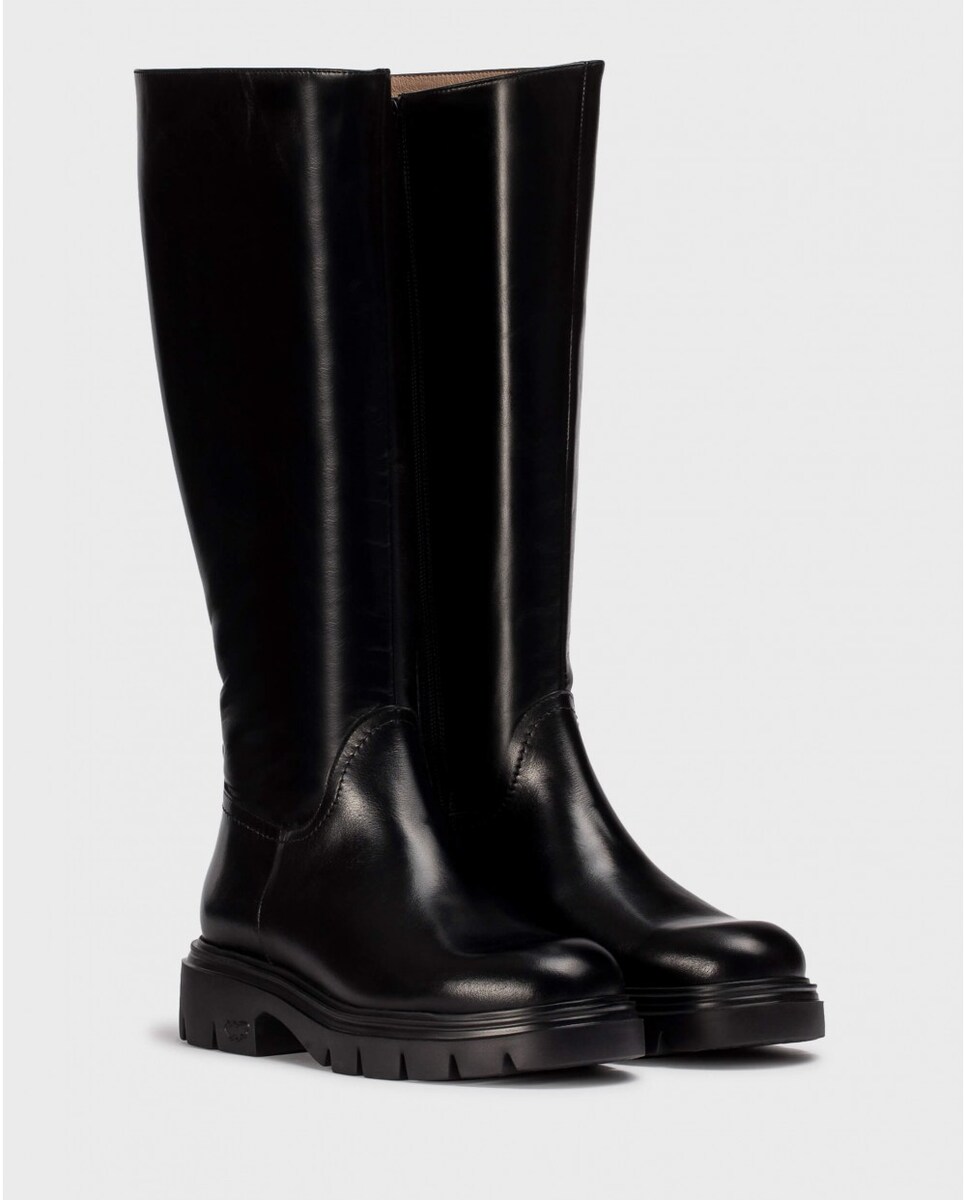 Botas chunky de mujer en piel negra · Wonders · El Corte Inglés