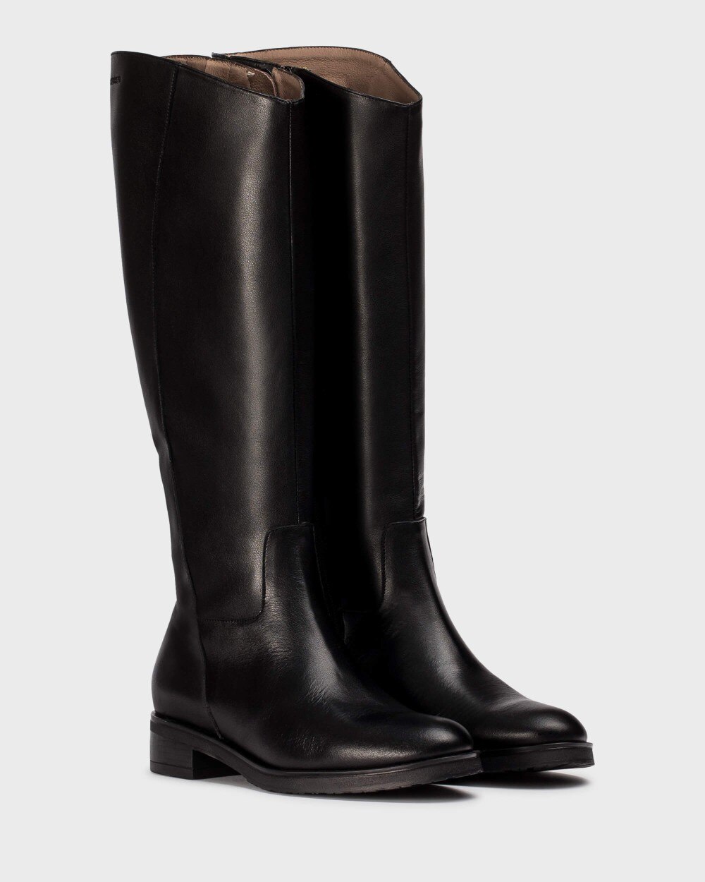 Botas de mujer en piel codigree 01 wonders - Negro Negro-2