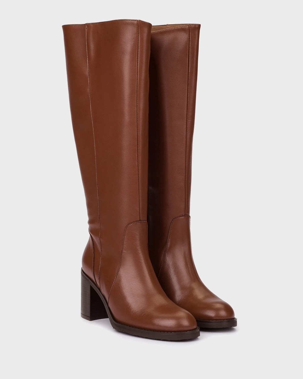 Botas de mujer en piel xl remache 06 wonders - Marrón Marrón-2