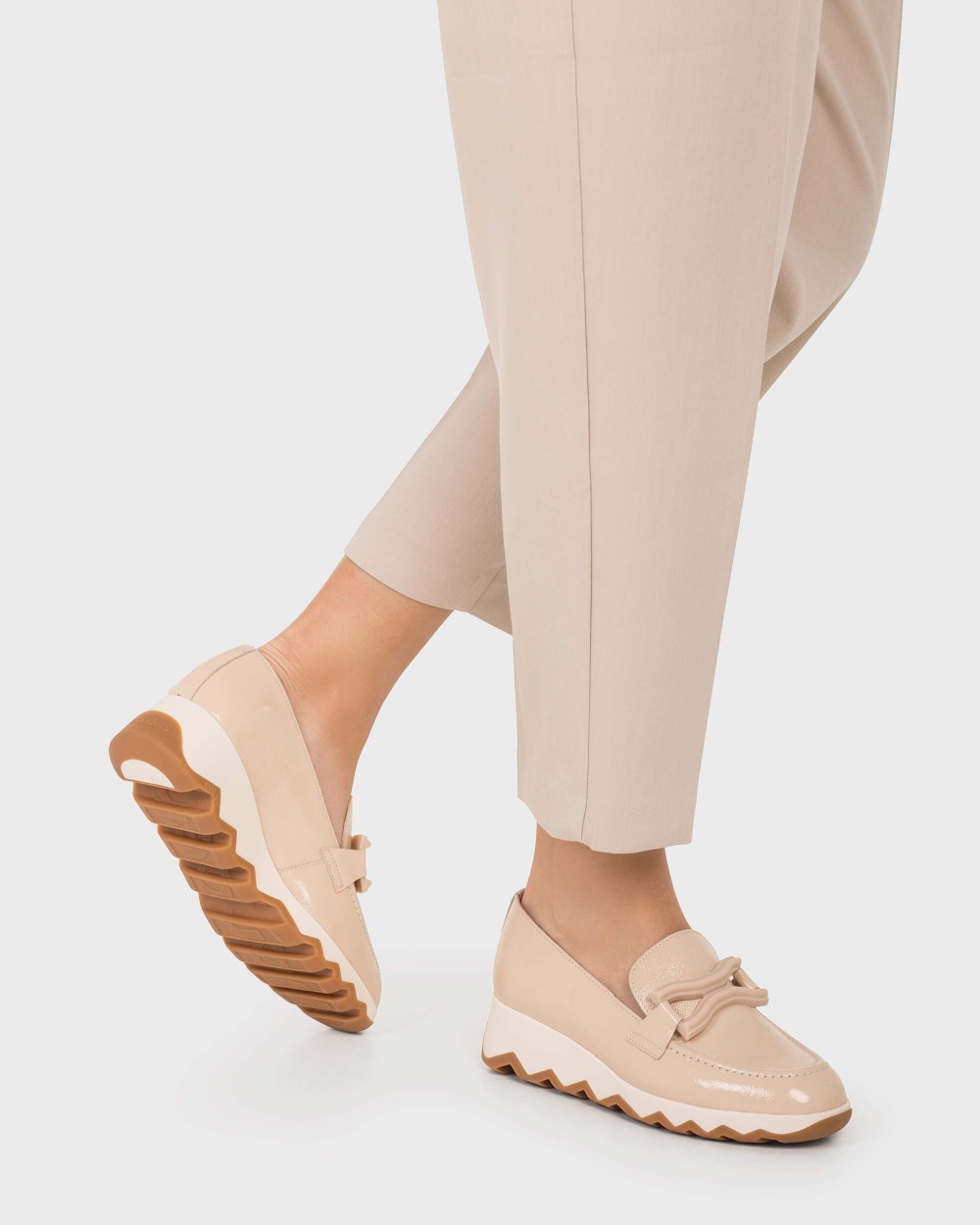 Mocasines de mujer de piel - Wonders - Beige Beige-2