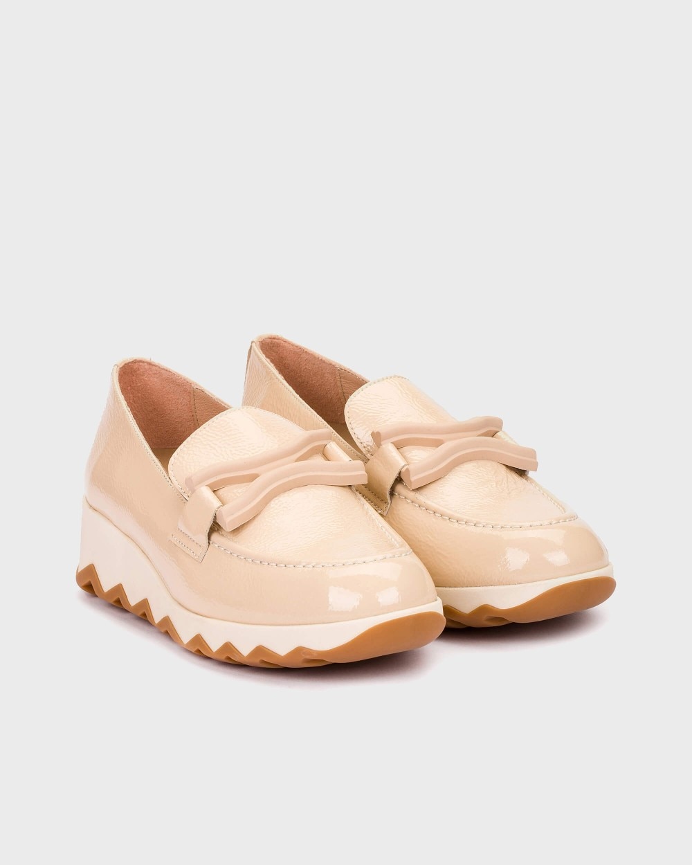 Mocasines de mujer de piel - Wonders - Beige Beige-3