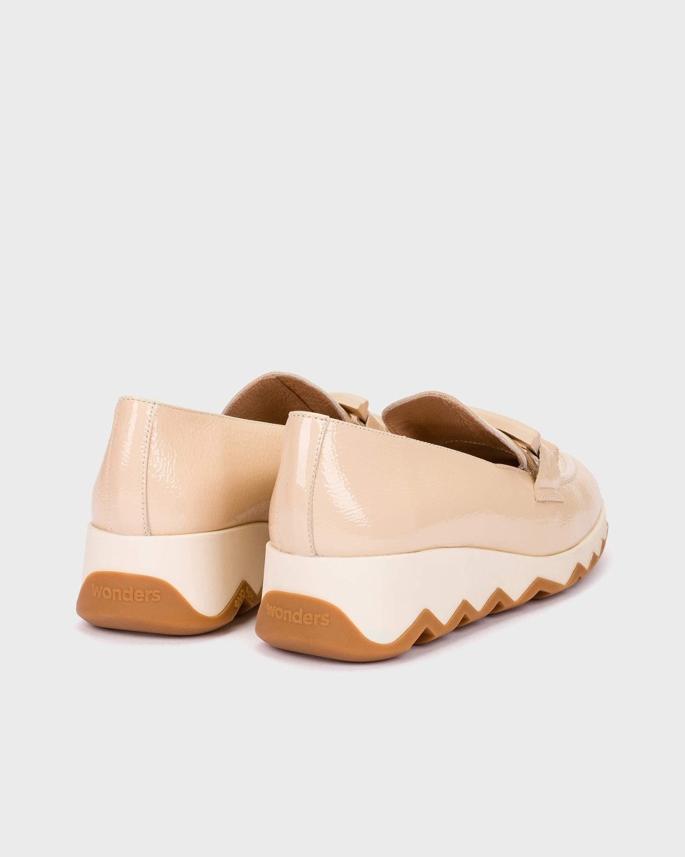 Mocasines de mujer de piel - Wonders - Beige Beige-4