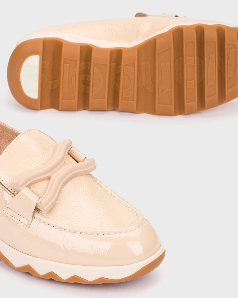 Mocasines de mujer de piel - Wonders - Beige Beige-5
